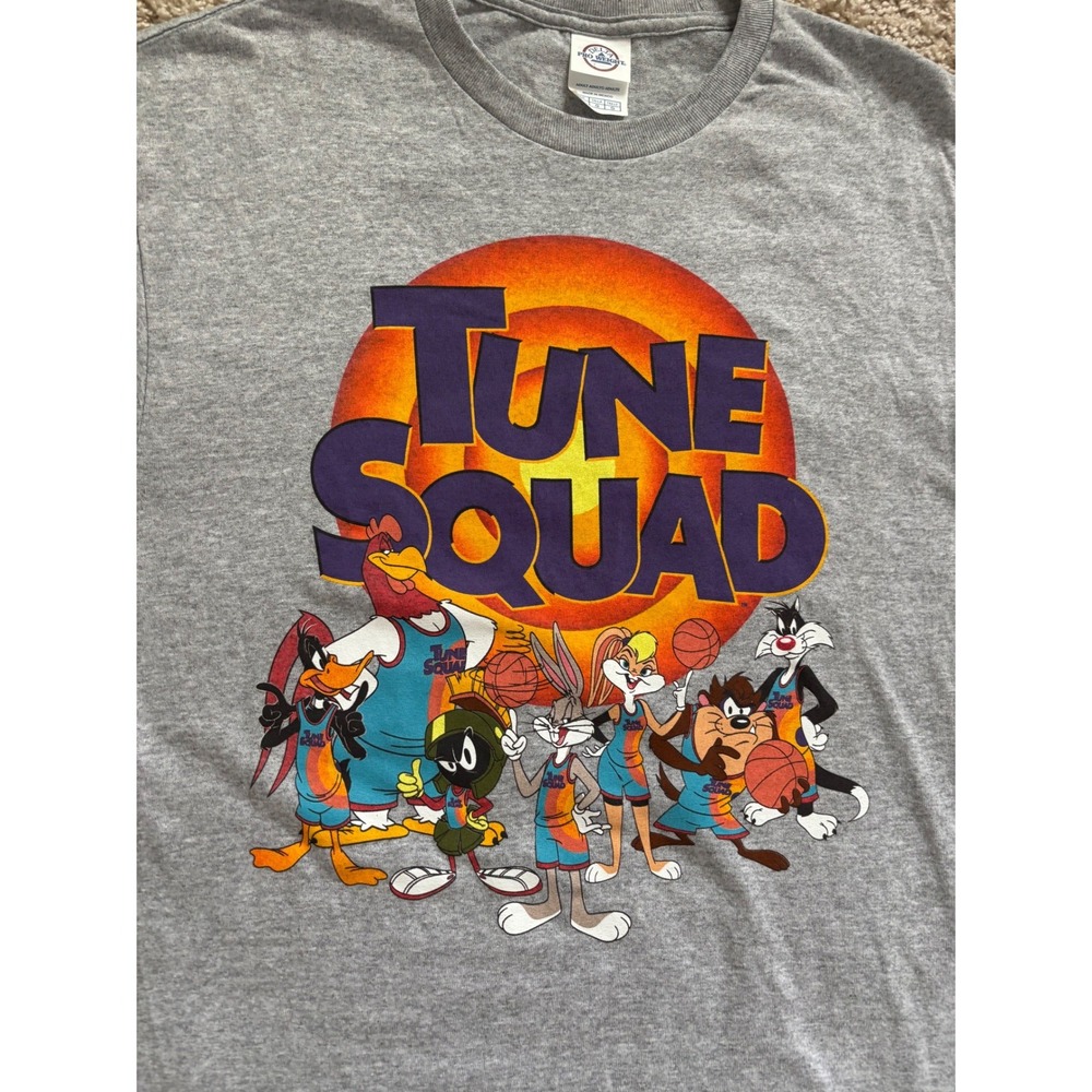Space Jam Tune Squad Graphic T-Shirt Mens Large Gray Looney Tunes Delta Pro